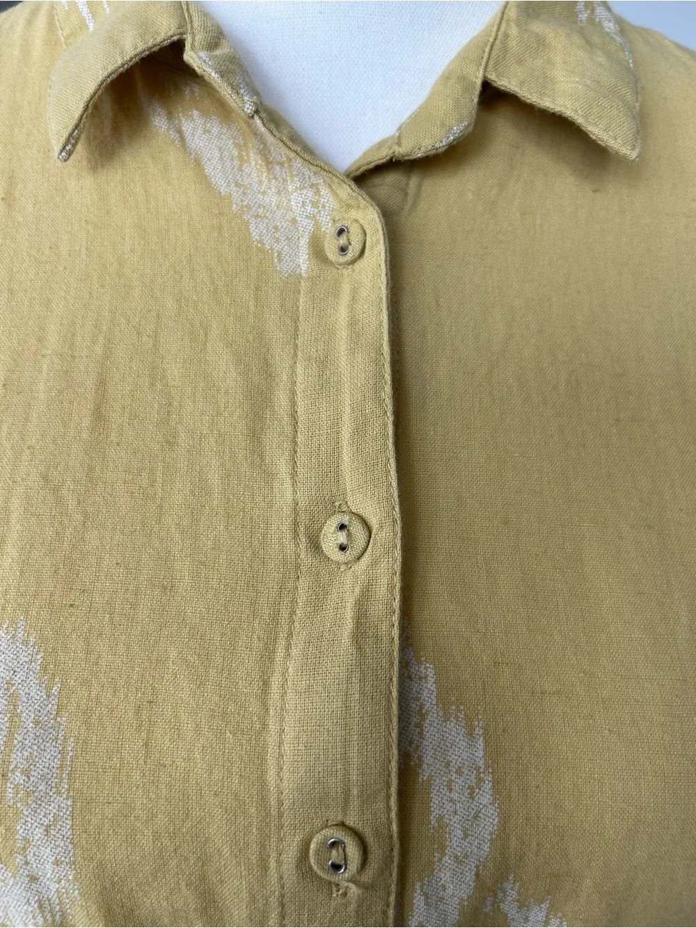 Akkriti by Pantaloons Yellow Ikat Shirt Dress Soft Golden Yellow Size XL